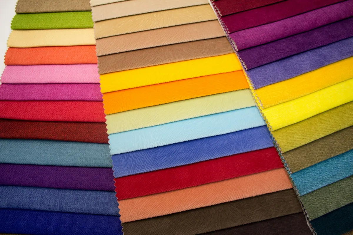 Premium folded textiles and fabric swatches arranged for wholesale fabric sourcing